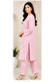 Women’s Pink Leaf Print 2-Piece Suit - 2