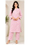 Women’s Pink Leaf Print 2-Piece Suit