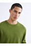 Xside green crew neck men's knit sweater - 3