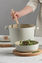 Fika Glass Lid Aluminum Cast Deep Pot 26cm, Beige - 6