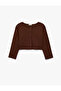 Buttoned Crew Neck Long Sleeve Cardigan - 4
