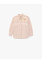 Cat Printed Long Sleeve Cotton Oversize Gingham Shirt - 5