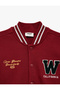 Embroidered Pocketed Cotton V-Neck Long Sleeve College Jacket - 5