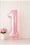 76 cm Pink 1 Number Foil Balloon 1 Piece Birthday Party Organization Decoration