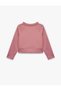 Long Sleeve Viscose Blend Ribbed Crew Neck Printed Sweatshirt - 3