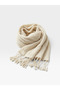 Unisex Ecru Wrinkled Muslin Scarf / Shawl Natural-Undyed 100% Cotton