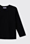 Girl's Long Sleeve Black T-Shirt - 3