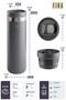 Fika Tauko Leak-Proof, Easy to Disassemble, Deep Cleanable, Patented Lid, Steel Cup Thermos 470 ml - Anthracite - 3