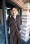 Bronch Detailed Side Pocketed Thick Belted Rayon Fabric Double Suit - 3