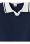 Two Mt Shop Quality Lcw Kids Navy Blue Knitwear Plain Polo Collar Boys' Sweater - 5