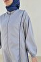 Double Color Hijab Swimsuit Top Gray-Indigo - 3