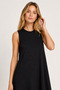 Black Zero Sleeve Women's Dress Relaxed Fit Basic Summer Dress - - 2