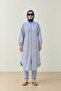 Double Color Hijab Swimsuit Top Gray-Indigo - 5