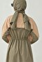 Double Color Hijab Swimsuit Top Camel-Green - 7