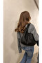Women's Knitted Pattern Retro University Bag Black