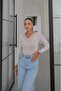Ecru Lace Collar Cashmere Blend Blouse