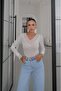 Ecru Lace Collar Cashmere Blend Blouse - 3