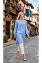 Blue Striped Tunic with Elasticated Sleeves - 6
