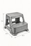 2 Step Ladder Stool - Multi-Purpose Step Stool with Non-Slip Base - 6