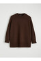 Alita City Lcw Modest Brown Knitwear Plain Oversize Women's Tunic with a Difference - 5