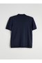 Navy Blue Standard Fit Polo Collar Men's Knitwear Cardigan - 6