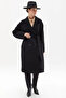 Premium Wool Stitching Detailed Coat Black
