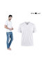 V Neck T Shirt for Men 100% Combed Cotton , White