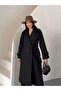 Oversize Low Sleeve Double Breasted Cashmere Coat Black