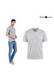 V Neck T Shirt for Men -100% Combed Cotton , Grey