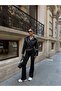 Women Sleeve Belt Detail Stylish Leather Jacket - 4