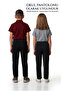 Children's Ribbed Waistband Fully Elastic Canvas Fabric Casual and School Pants Black - 2