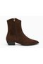 Women's Brown Suede Daily Short Heeled Boots - 6