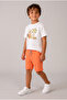Boy's Two-Tshit Combed Cotton Shorts Set Orange - 6