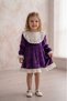 Purple Velvet Neckline Skirt and Sleeve Lace Baby Girl Dress-Lia - 2