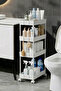 XL Rafata Multi-Purpose Wide Wheel 4-Tier Bathroom Organizer under Cabinet Organizer under Sink Organizer Hanging Shelf Detergent Holder Towel Holder
