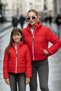 Girl's Red Coat with Stones on the Back Printed Puffer - 3