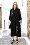 Black Floral Embroidered Shirt Dress Pants Set - 2