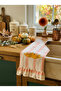 Orange Striped Linen Embroidered Kitchen Coverlet 40*60cm - 3