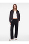 Cotton Long Sleeve Slim Fit Zippered Sweatshirt with Pocket Detail