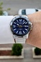Silver Color Men's Wristwatch with Dark Blue Cord - 3