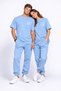 Lover's Combination Couple T-Shirt Oversize Unisex Matching Couple Combination Set of 2 Blue
