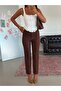 Elastic Waist Striped Trousers - Bitter Coffee - 6