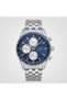 Men's Wristwatch Silver and Blue Color, Silver Dial - Stylish Metal Band, 2 Years Warranty - 2