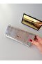 Women's Silver Crocodile Patterned Snap Fastener Multi-Compartment Long Wallet