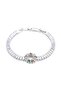 Mixed Zircon Embellished Baguette Waterway Steel Women's Bracelet