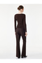 Sandy Fabric Long Sleeve Slim Fit Knot Detailed V-Neck T-Shirt - 4