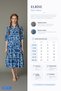 Geometric Patterned Shirt Dress Foldable Sleeve Layered Skirt Blue White Midi Dress - 8