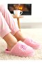 Fluffy Soft Furry Mother Daughter Combination Winter Pink House Slippers Slippers - 5