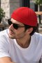 Red Unisex 100% Cotton Docker Cap Adjustable Casual Hat - 2