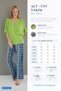 Woven Two-Piece Set V-Neck Pistachio Green Blouse Ethnic Patterned Blue Wide-Leg Pants - 8